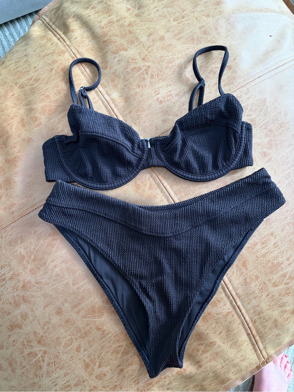 Elce Swim Textured Black Bikini